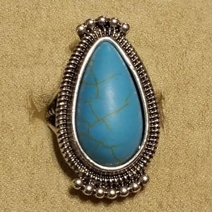 NEW SW Style Turquoise look Statement Ring